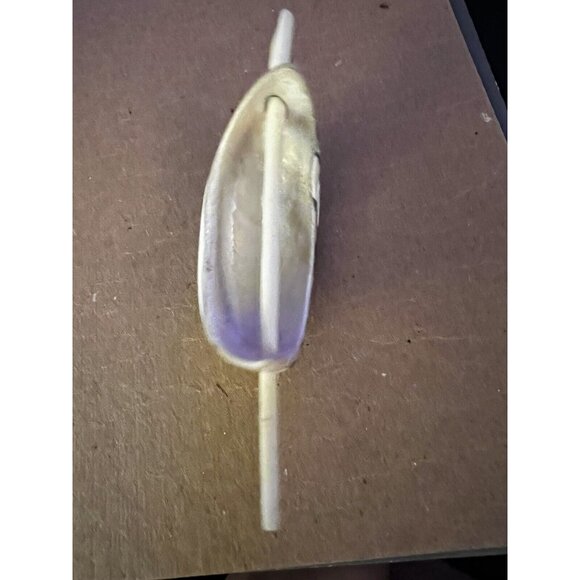 Black & Beige Shell Hair Clip with Light Wooden Pin - Picture 4 of 7